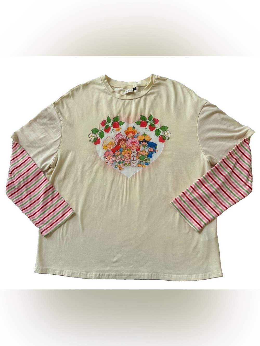 Y2K Strawberry Shortcake Graphic T-Shirt Large-Long Sleeve Skater Grunge Kawaii